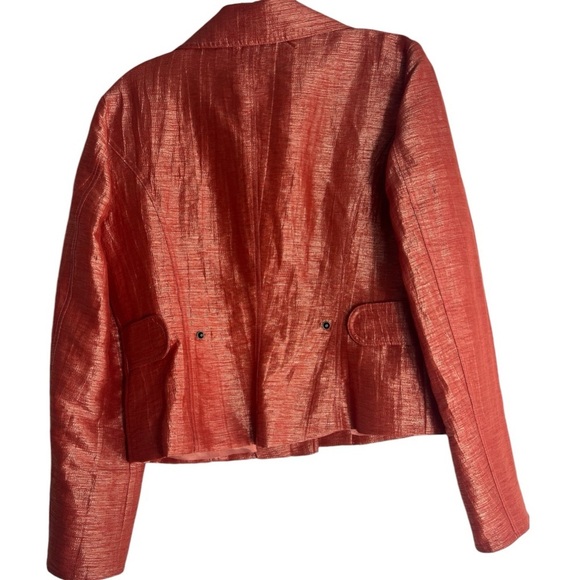 ELLIOTT LAUREN Linen Blend Dress Jacket in Orange Size 4 -- GORGEOUS!!!! - Picture 2 of 6
